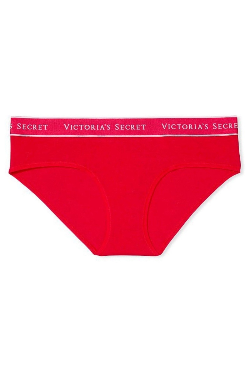 Victoria's Secret Stretch Katoenen Stretch Katoenen Logo Taille Hipster Knickers Blauw | 17036-MAGP