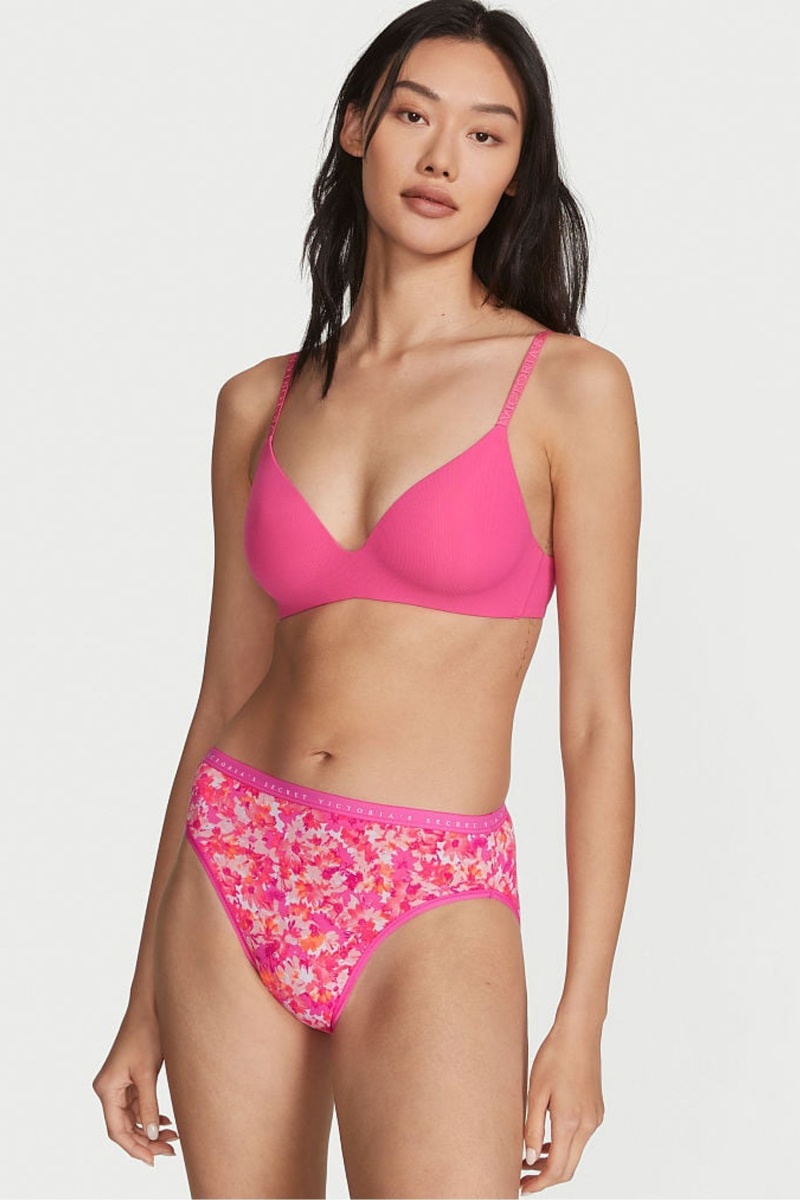 Victoria\'s Secret Stretch Katoenen Stretch Katoenen High Leg Brief Knickers Roze | 17296-AJFY