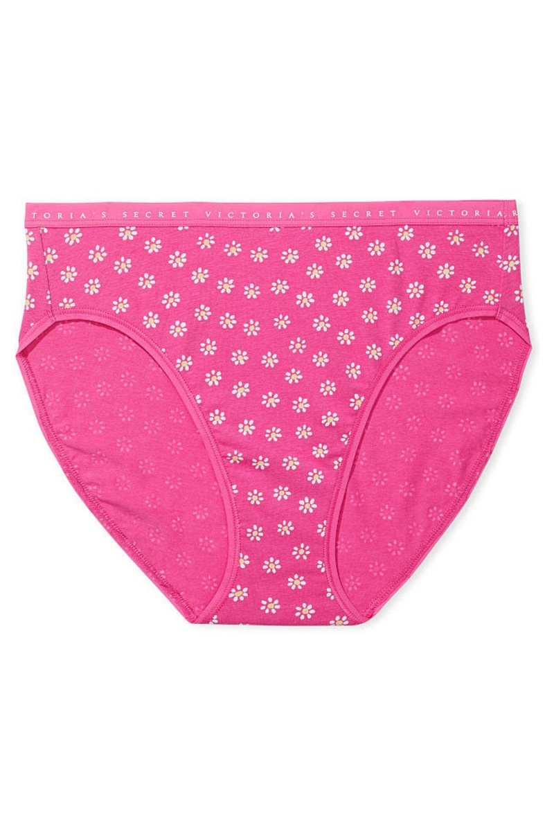 Victoria\'s Secret Stretch Katoenen Stretch Katoenen High Leg Brief Knickers Roze | 89635-ZHYR