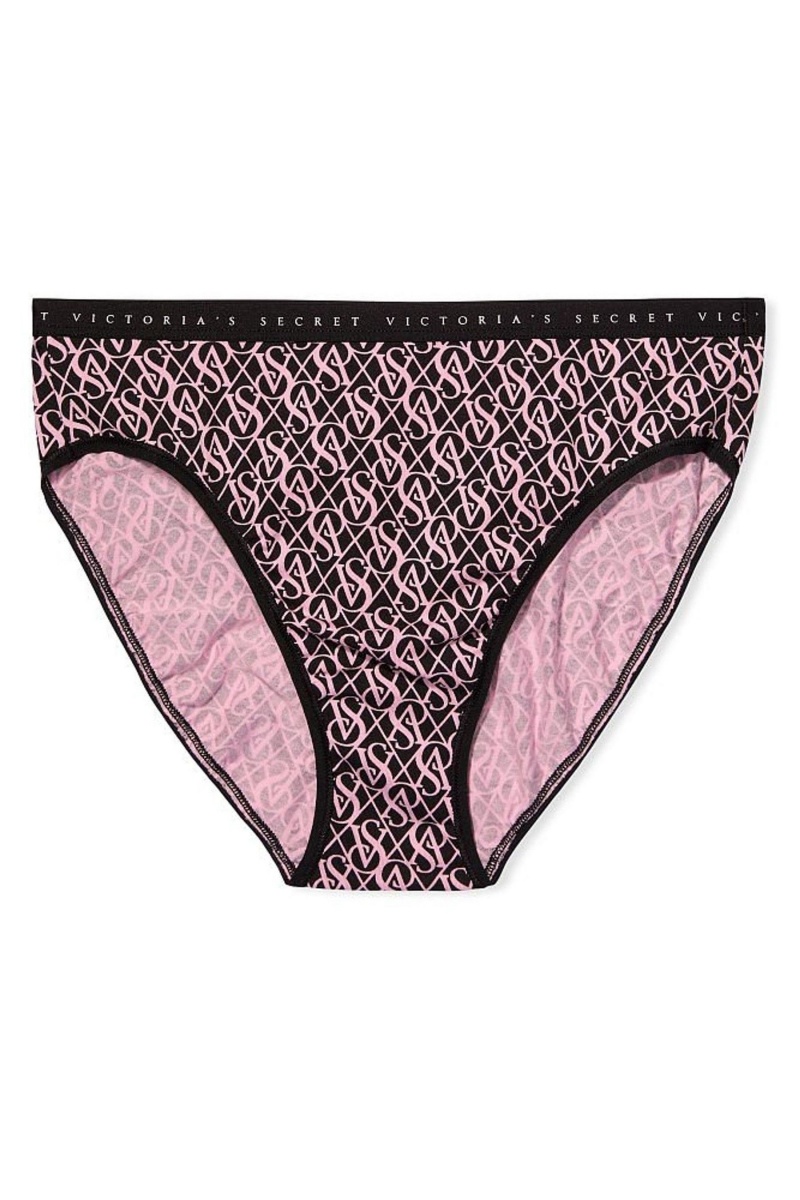 Victoria's Secret Stretch Katoenen Stretch Katoenen High Leg Brief Knickers Zwart | 07436-ASKP