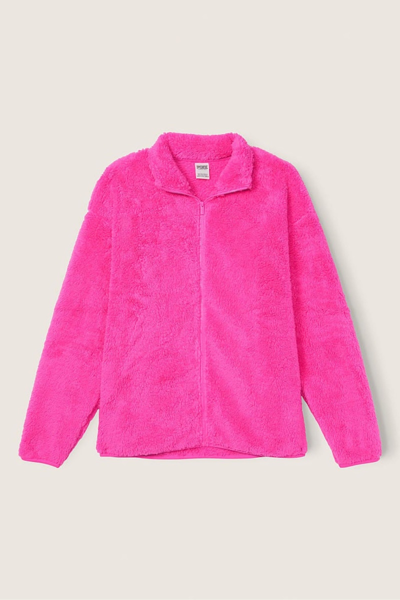 Victoria's Secret Teddy Full Zip Jacket Roze | 15683-QVBW