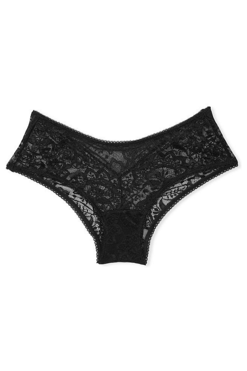 Victoria's Secret The Lacie Kanten Cheeky Knickers Zwart | 81643-HITQ