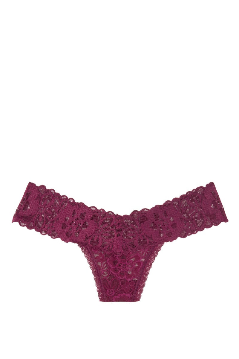 Victoria's Secret The Lacie Kanten String Knickers Bordeaux Paars | 29475-WXSU