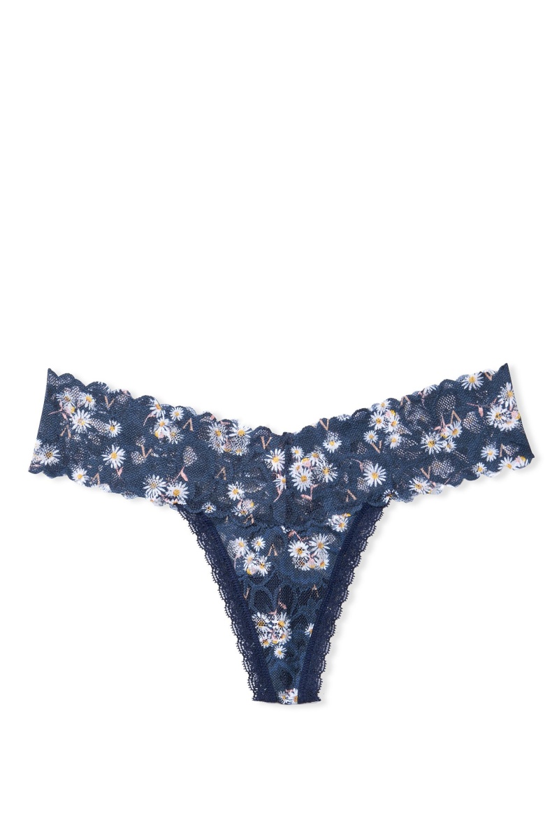 Victoria's Secret The Lacie Kanten String Knickers Blauw | 90784-NKQM