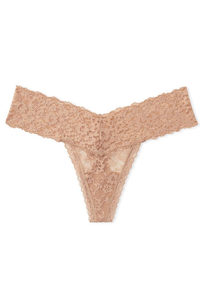 Victoria's Secret The Lacie Kanten String Knickers Zwart | 96471-AGLD