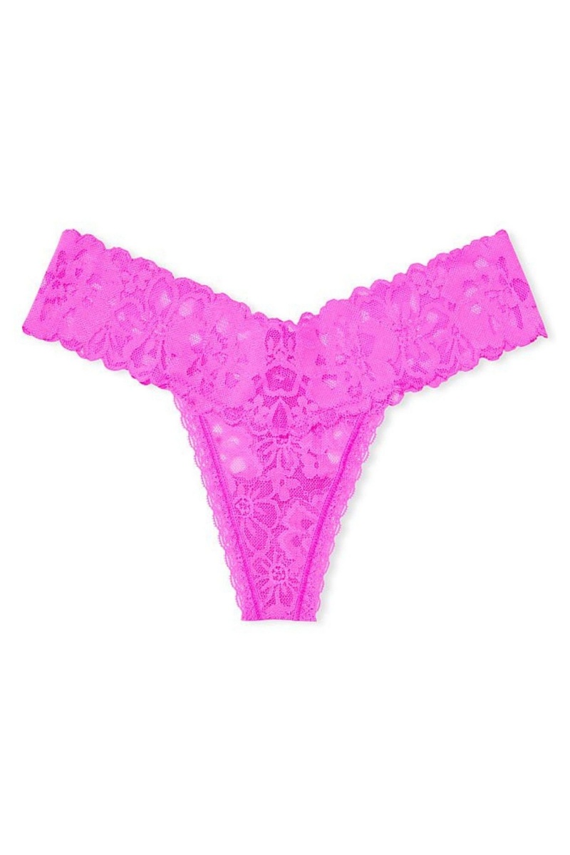 Victoria's Secret The Lacie Kanten String Knickers Zwart | 97583-NACD