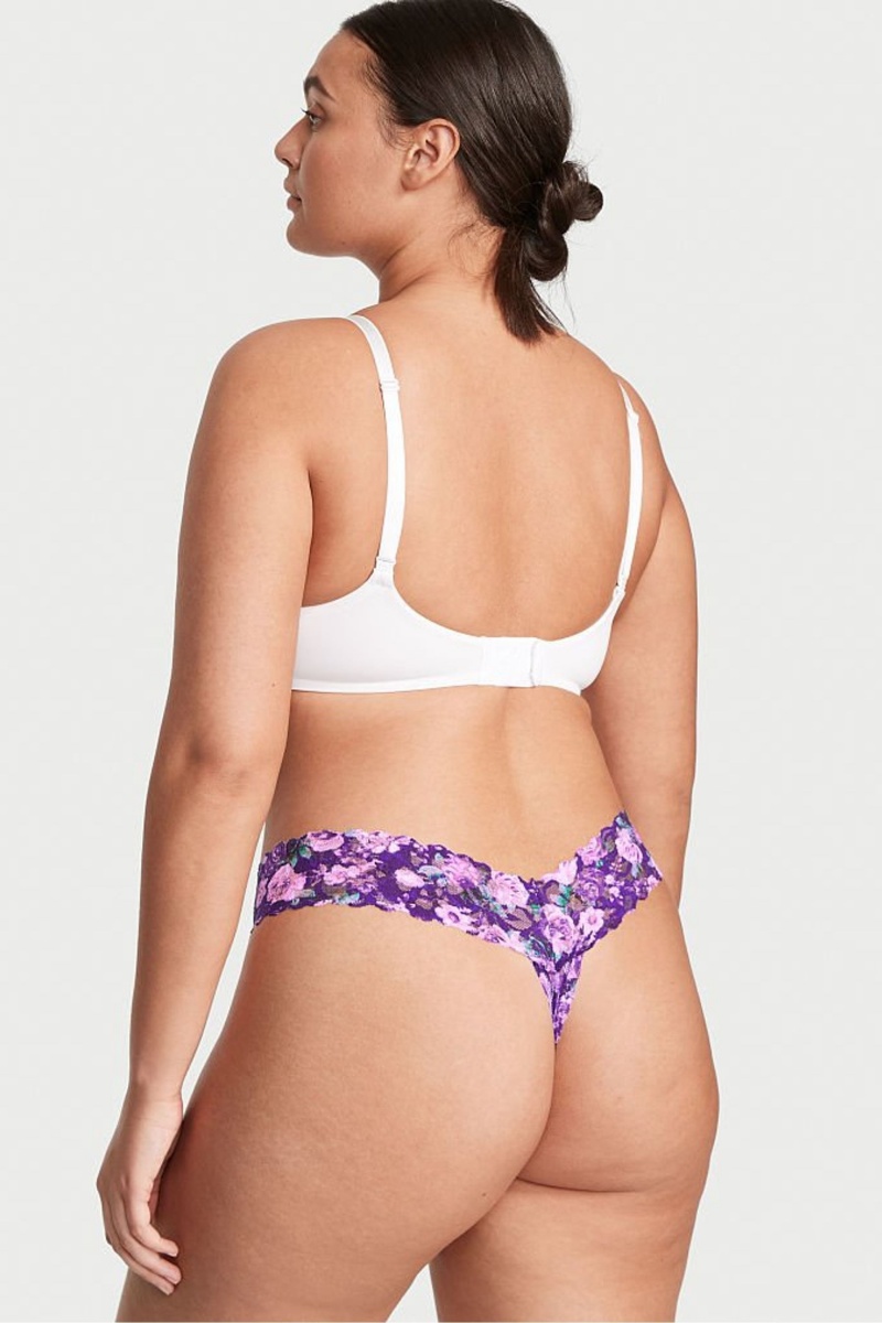 Victoria's Secret The Lacie Kanten String Knickers Paars | 68793-KCYU