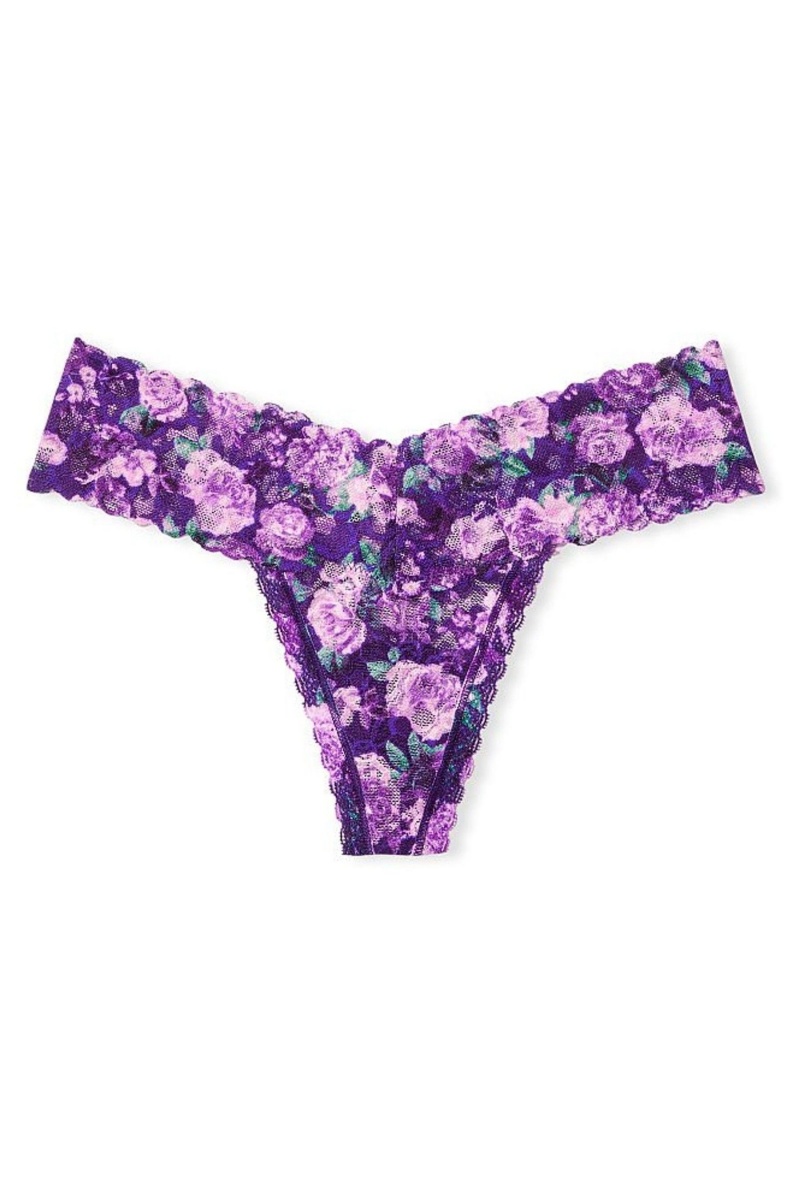 Victoria's Secret The Lacie Kanten String Knickers Paars | 68793-KCYU