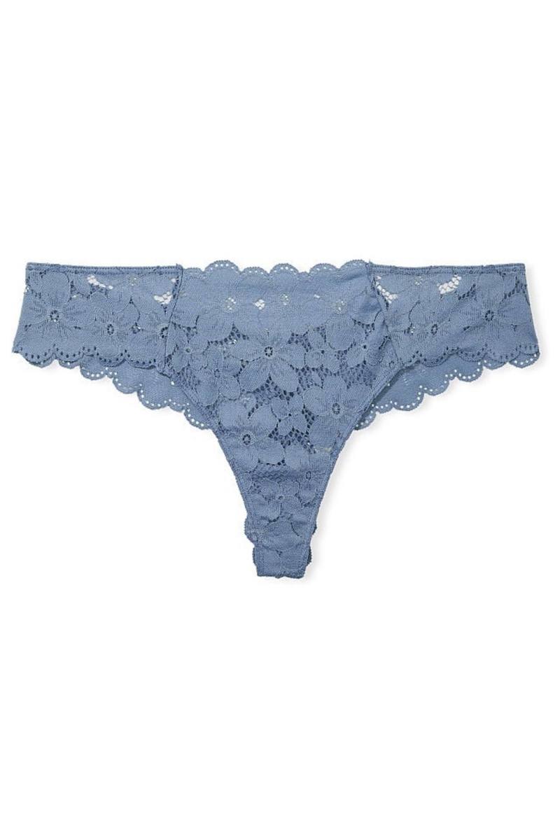 Victoria's Secret The Lacie Kanten String Knickers Blauw | 19240-DYXA