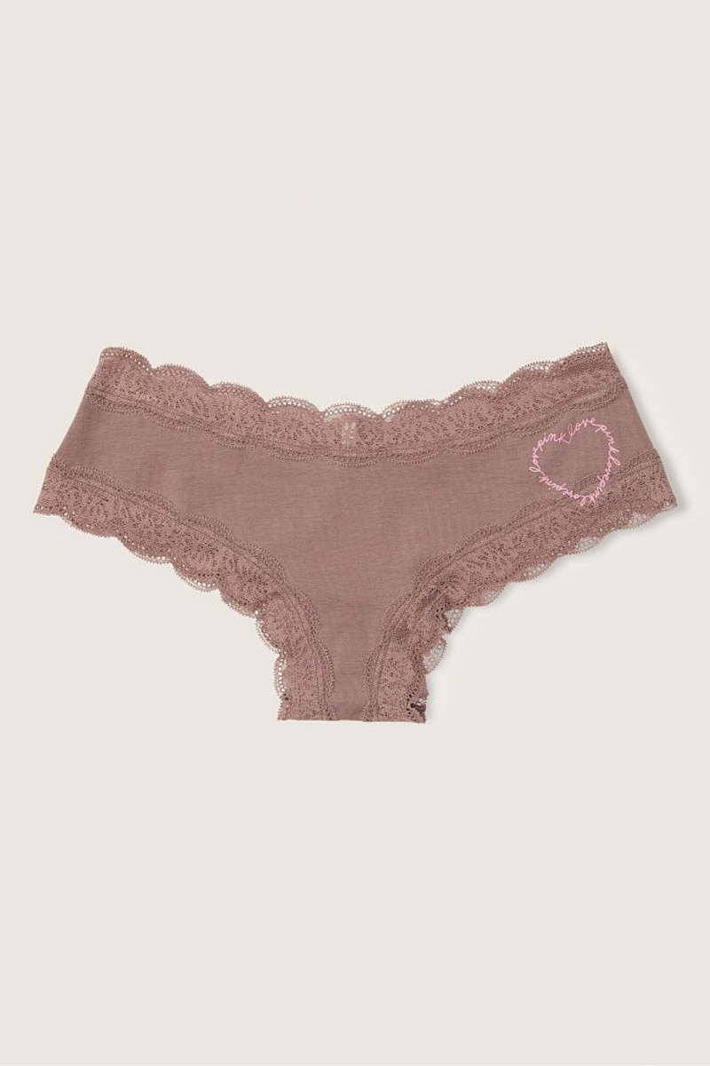 Victoria\'s Secret The Lacie Kanten Trim Cheeky Knickers Zwart | 54073-EUPQ