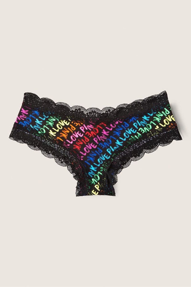 Victoria\'s Secret The Lacie Kanten Trim Cheeky Knickers Zwart | 46078-WVNC