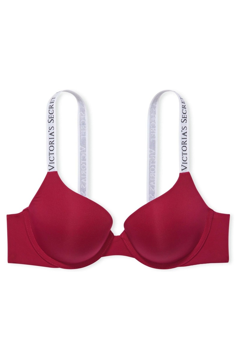 Victoria's Secret The T-Shirt Full Coverage Push Up Logo Bra Rood | 12094-GRBX