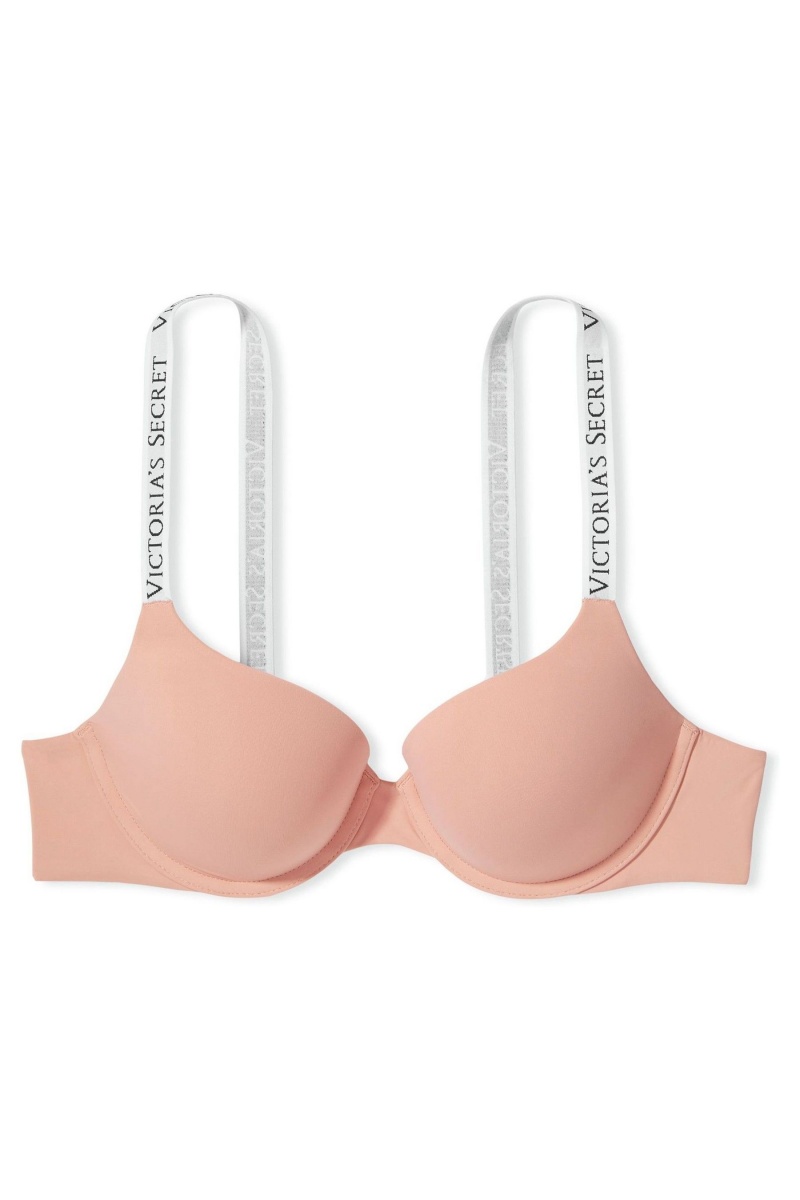 Victoria's Secret The T-Shirt Full Coverage Push Up Logo Bra Roze Roze | 19028-YBPC