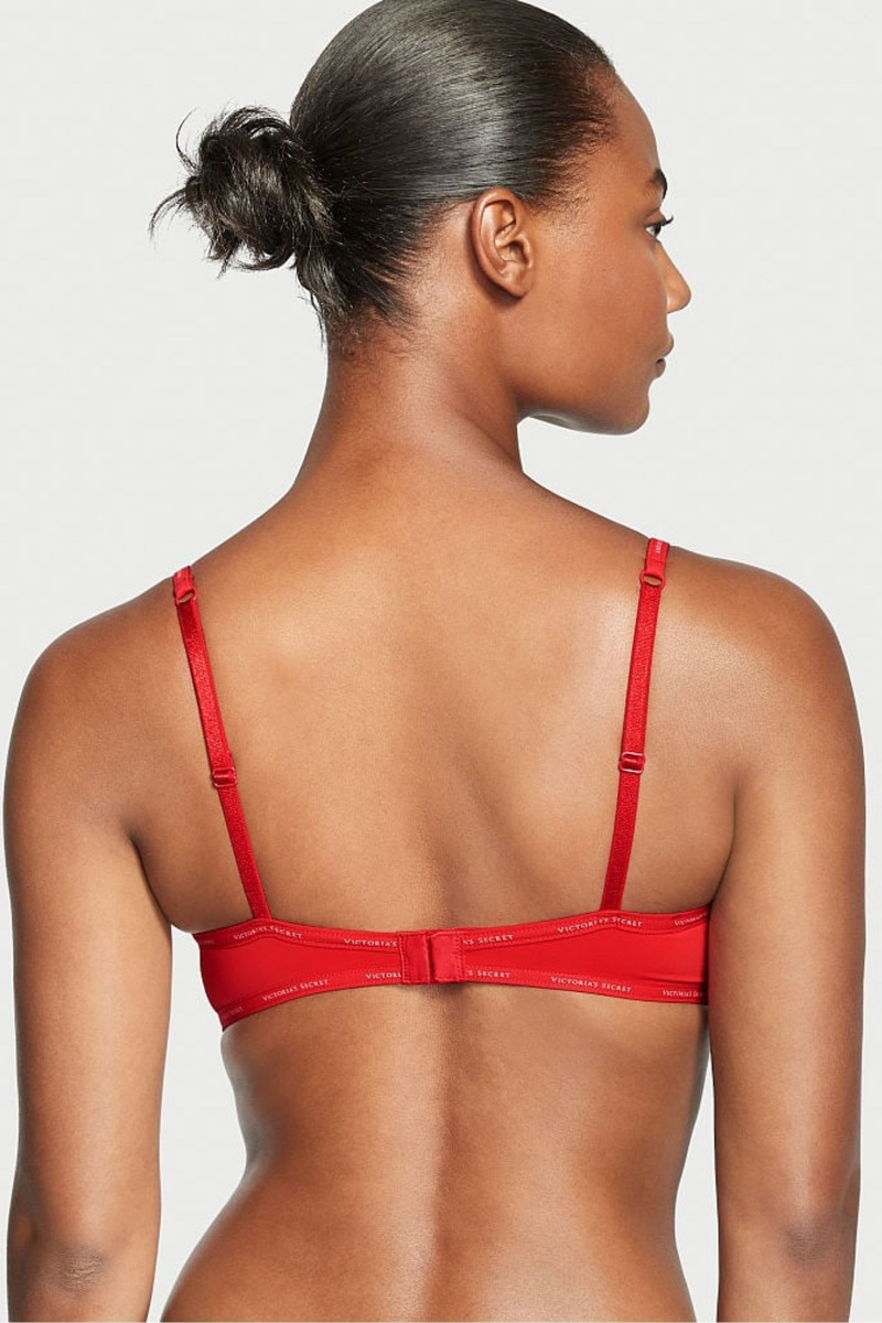 Victoria's Secret The T-Shirt Lightly Gevoerde Logo Riemen Full Cup Bra Rood | 94380-RHFD