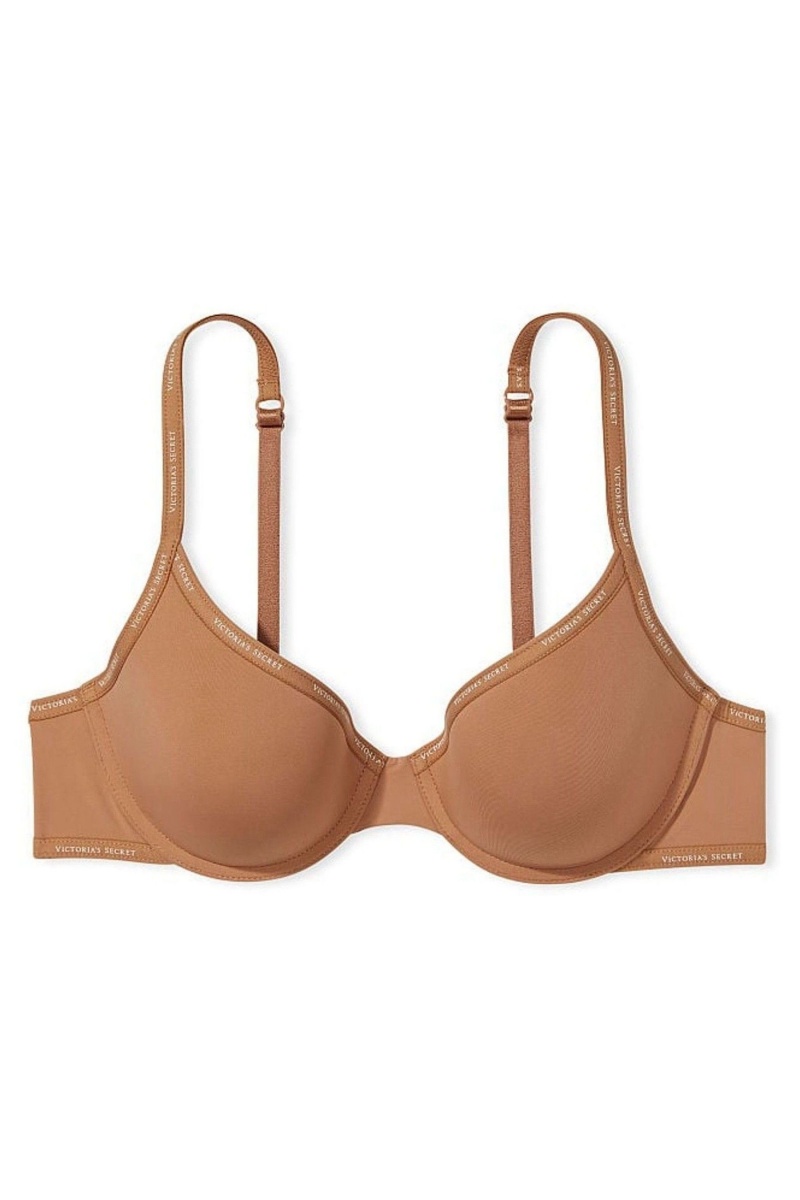 Victoria's Secret The T-Shirt Push Up Logo Riemen Bra Honey Glow Nude | 91482-QVDU