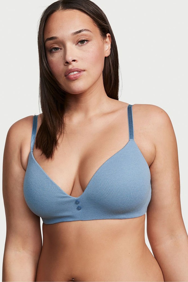 Victoria\'s Secret The T-Shirt Smooth Lightly Gevoerde Non Wired T-Shirt Bra Blauw | 38792-IVWA