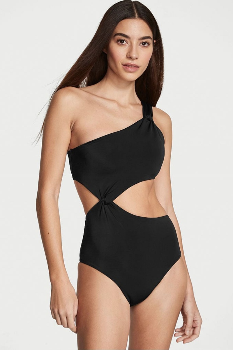 Victoria\'s Secret Twist Swimsuit Zwart | 24156-KZPW