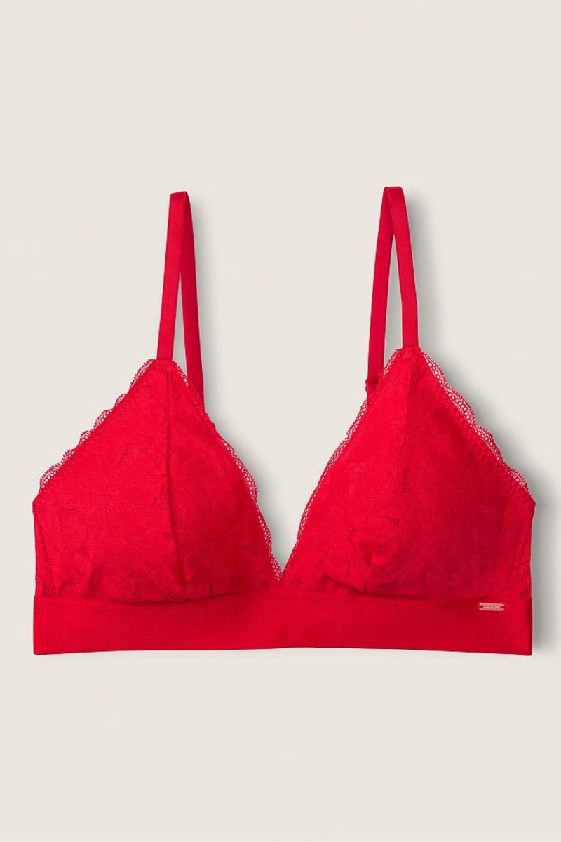 Victoria's Secret Unlined Kanten Triangle Bralette Rood | 23978-GSXW