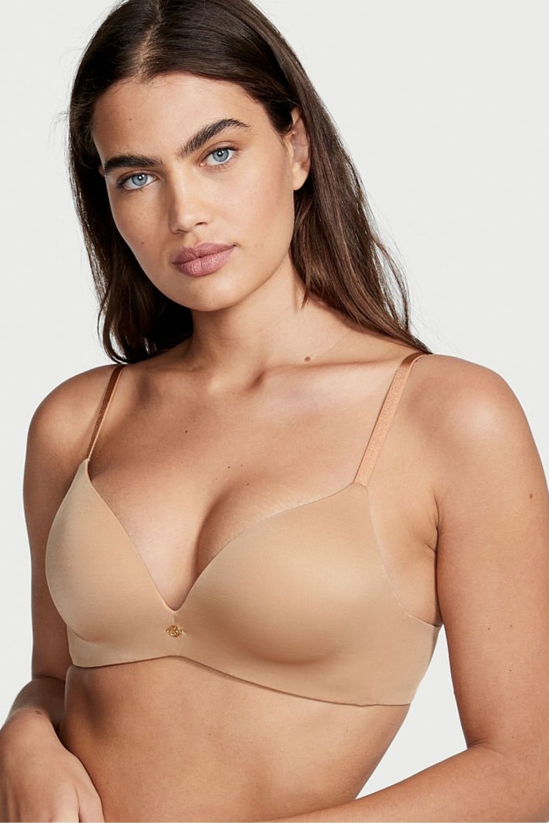 Victoria\'s Secret Very Sexy Add 2 Cups Non Wired Push Up Bra Sweet Praline Nude | 69407-EGJA