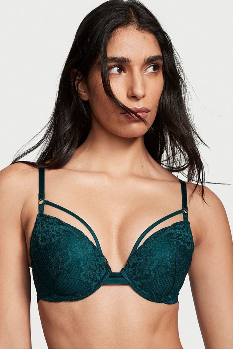 Victoria's Secret Very Sexy Bandjes Fishnet Kanten Bra Zwart Groen | 47130-CSKL