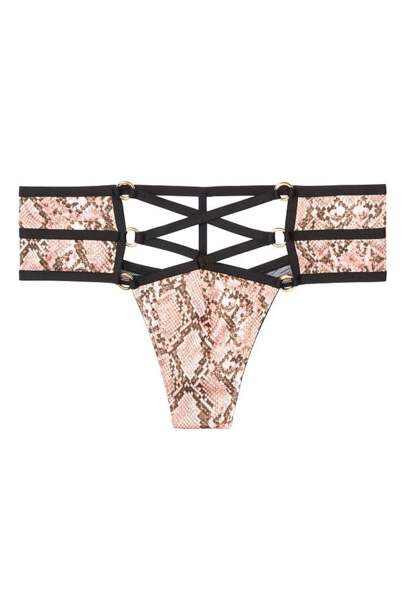 Victoria's Secret Very Sexy Bandjes Hardware String Knickers Slangenprint | 16408-OIYZ