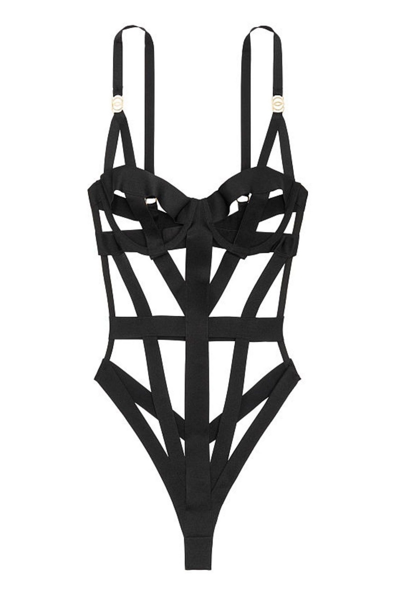 Victoria's Secret Very Sexy Bondage Bodysuit Zwart | 47392-GXMU