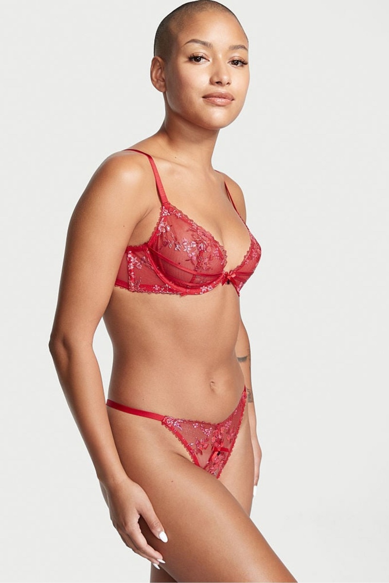 Victoria's Secret Very Sexy Kanten G String Knickers Rood | 21470-ZXTA