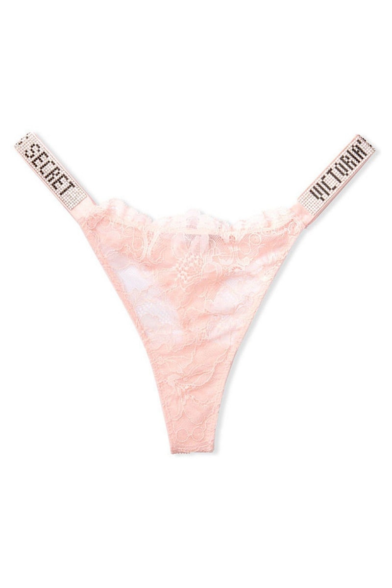 Victoria's Secret Very Sexy Kanten Shine Riemen String Knickers Zwart | 43508-LZFG