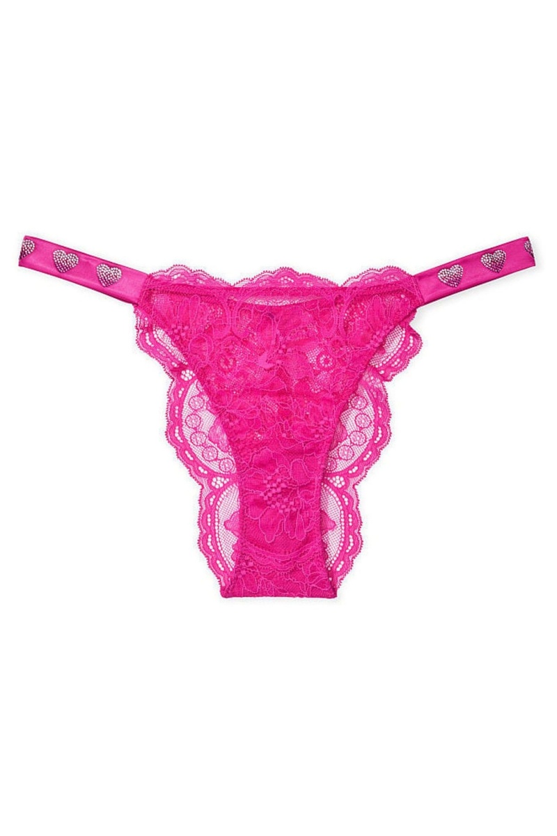 Victoria's Secret Very Sexy Kanten Shine Riemen String Knickers Zwart | 70193-CAIE