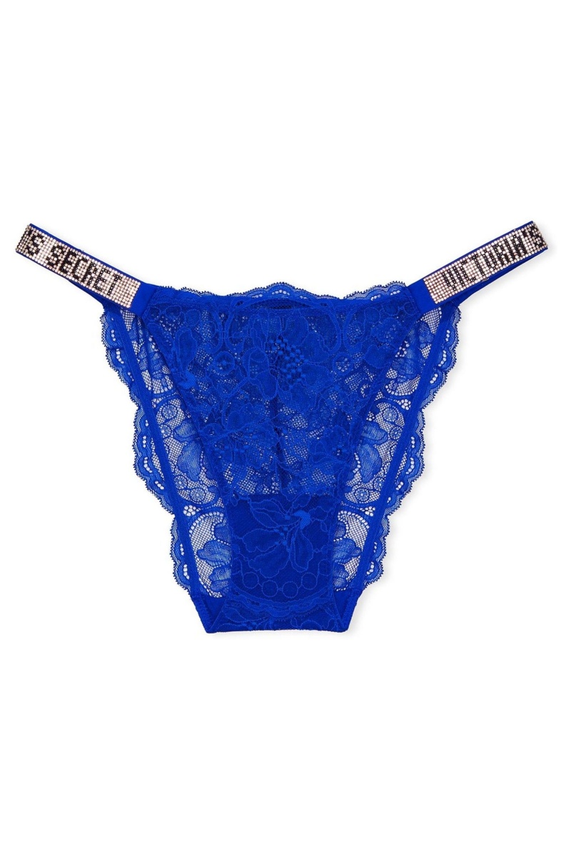 Victoria's Secret Very Sexy Kanten Shine Riemen String Knickers Zwart | 71429-LBUP