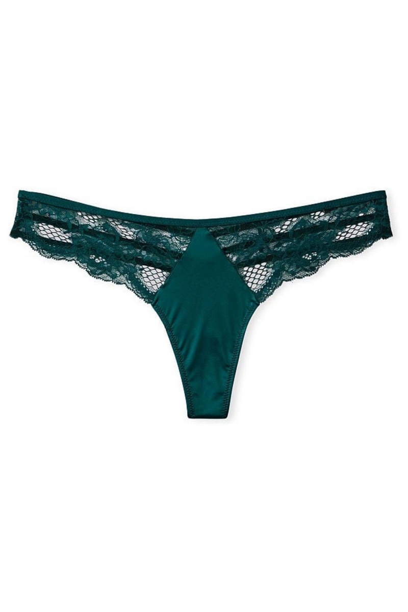 Victoria's Secret Very Sexy Kanten String Knickers Zwart Groen | 40763-SCVO