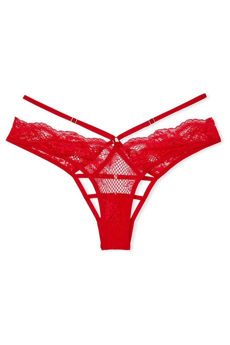 Victoria's Secret Very Sexy Kanten String Knickers Rood | 91203-CRGK