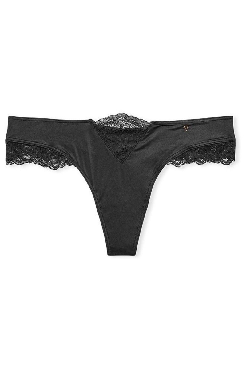 Victoria's Secret Very Sexy Kanten String Knickers Zwart | 84250-BNZD