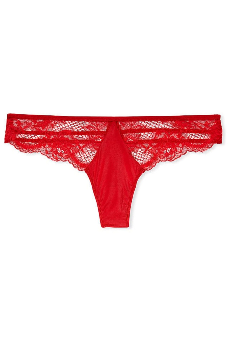 Victoria's Secret Very Sexy Kanten String Knickers Rood | 93240-XKQE