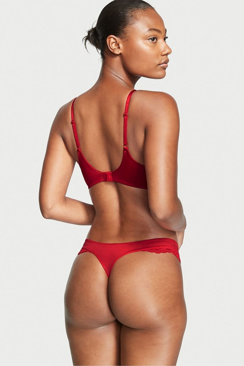 Victoria's Secret Very Sexy Kanten String Knickers Rood | 17482-RNGW