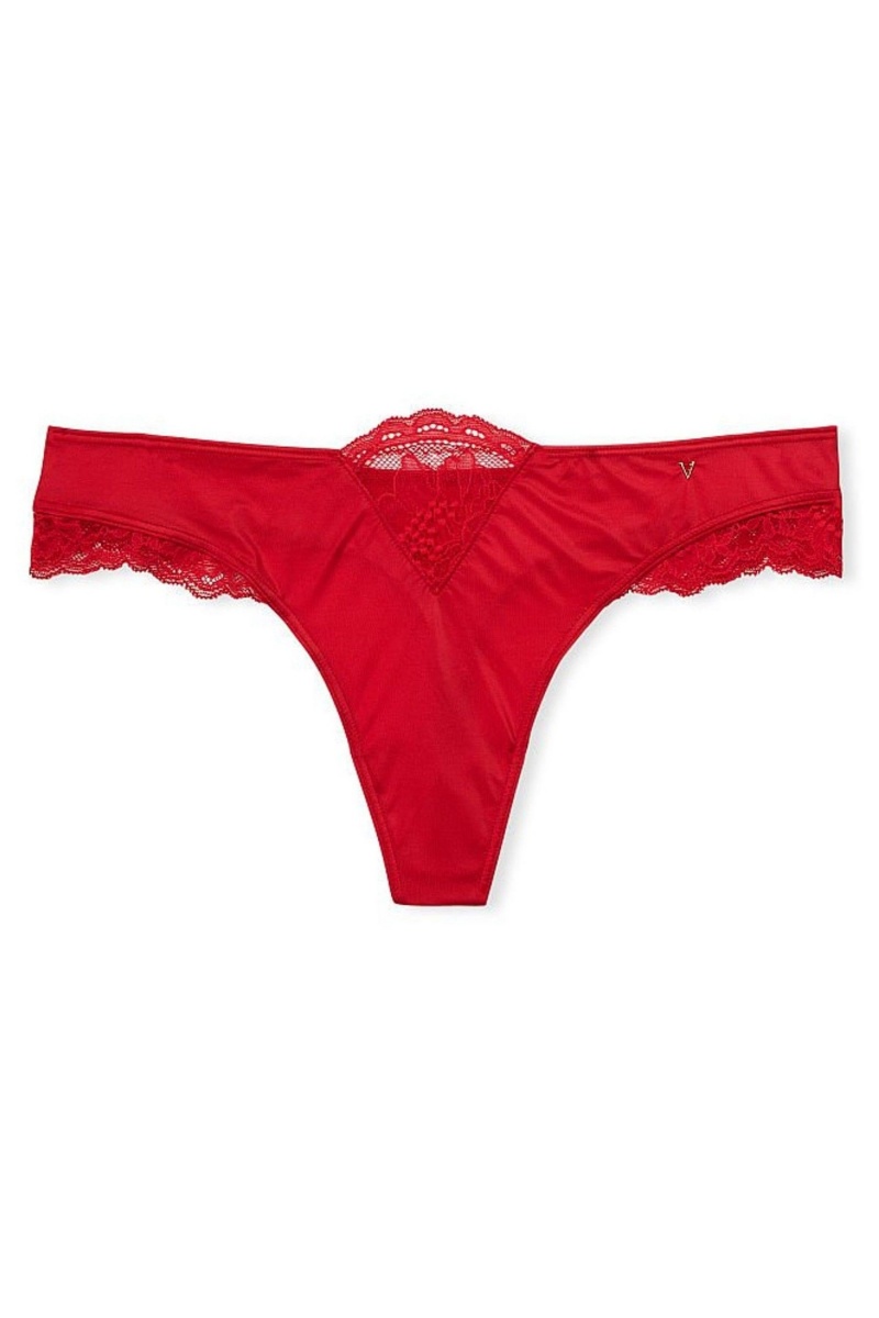 Victoria's Secret Very Sexy Kanten String Knickers Rood | 17482-RNGW