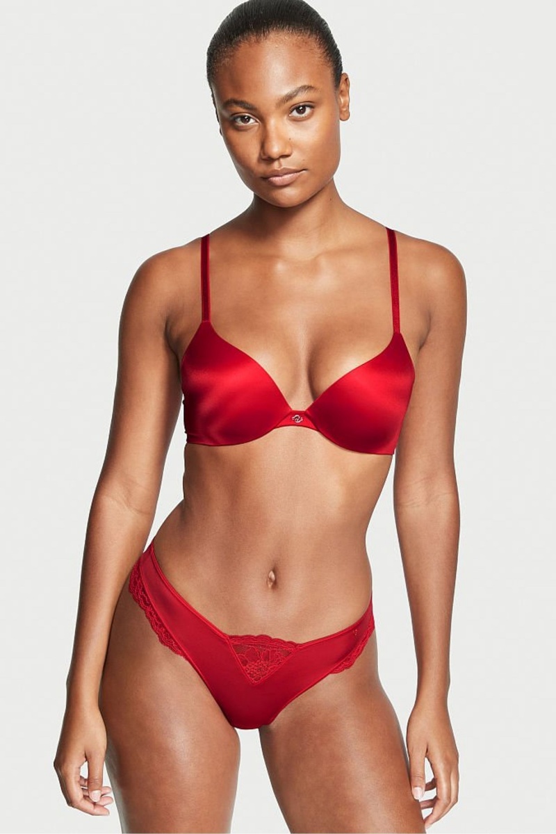 Victoria\'s Secret Very Sexy Kanten String Knickers Rood | 17482-RNGW