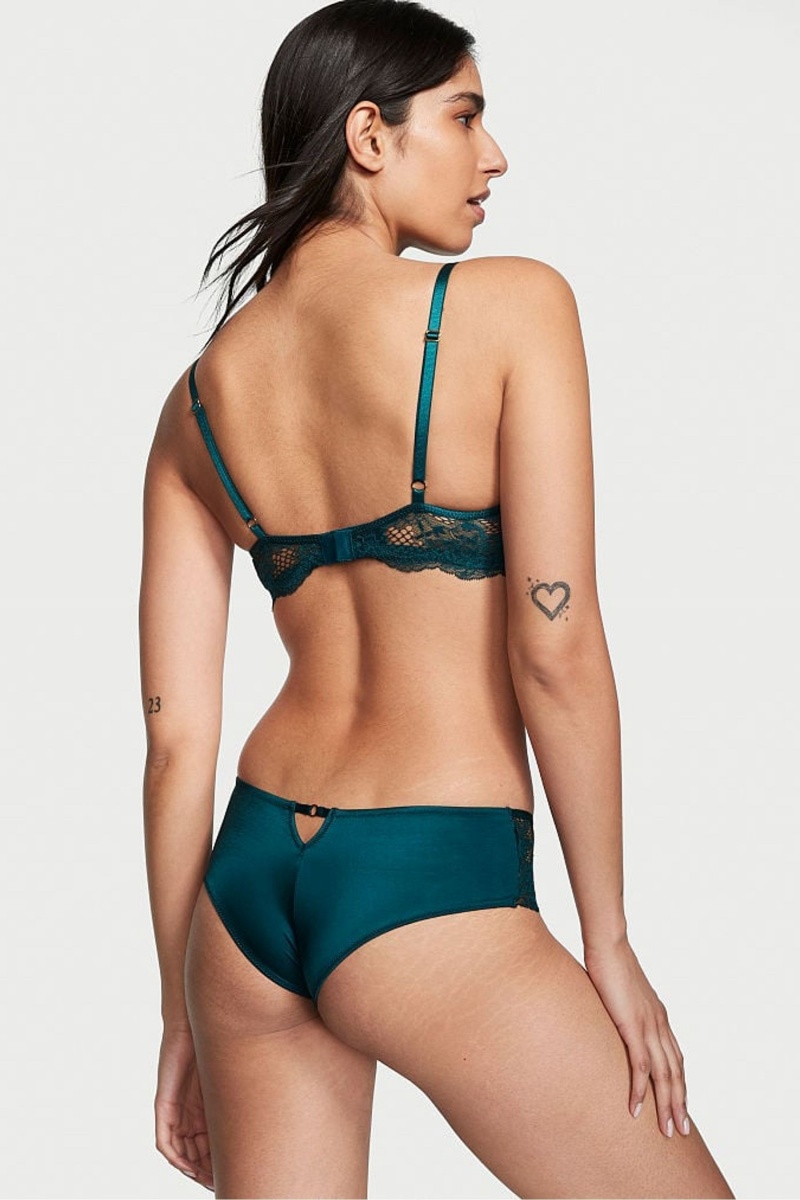 Victoria's Secret Very Sexy Kanten String Knickers Zwart Groen | 51347-UJTB