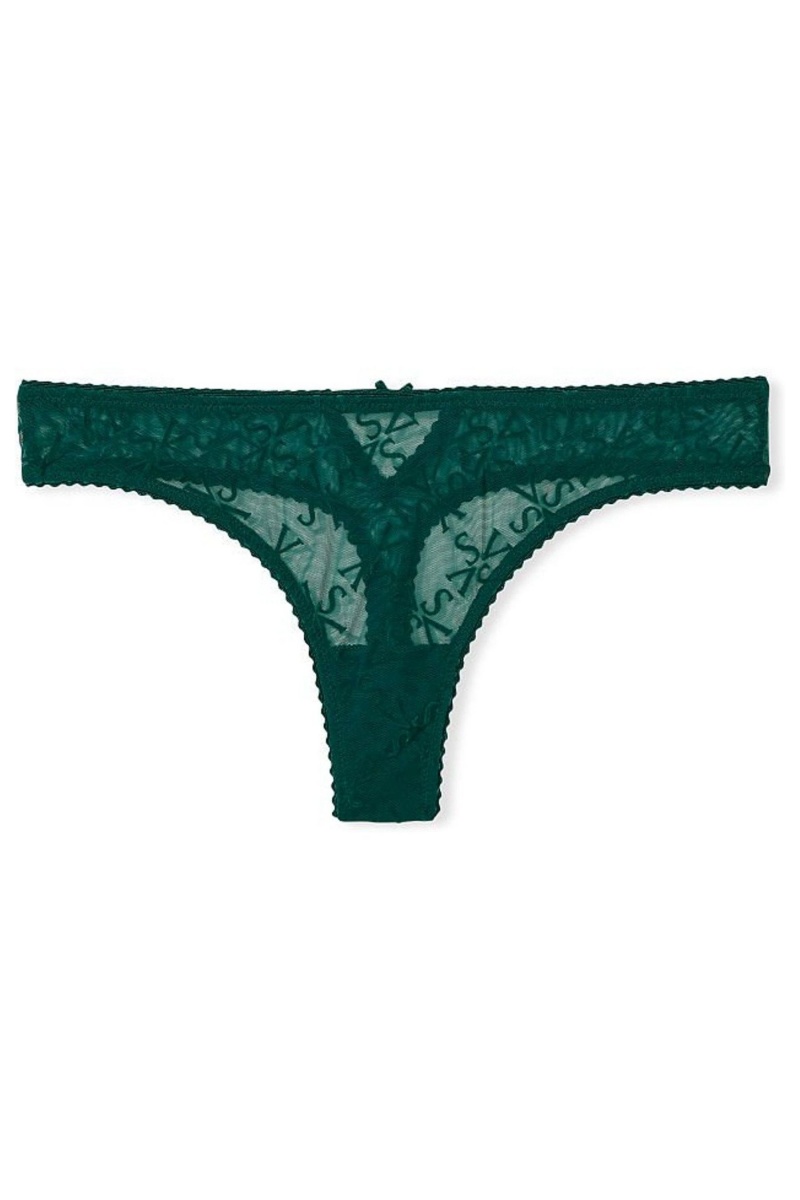 Victoria's Secret Very Sexy Logo Mesh String Knickers Groen | 82435-HRBF