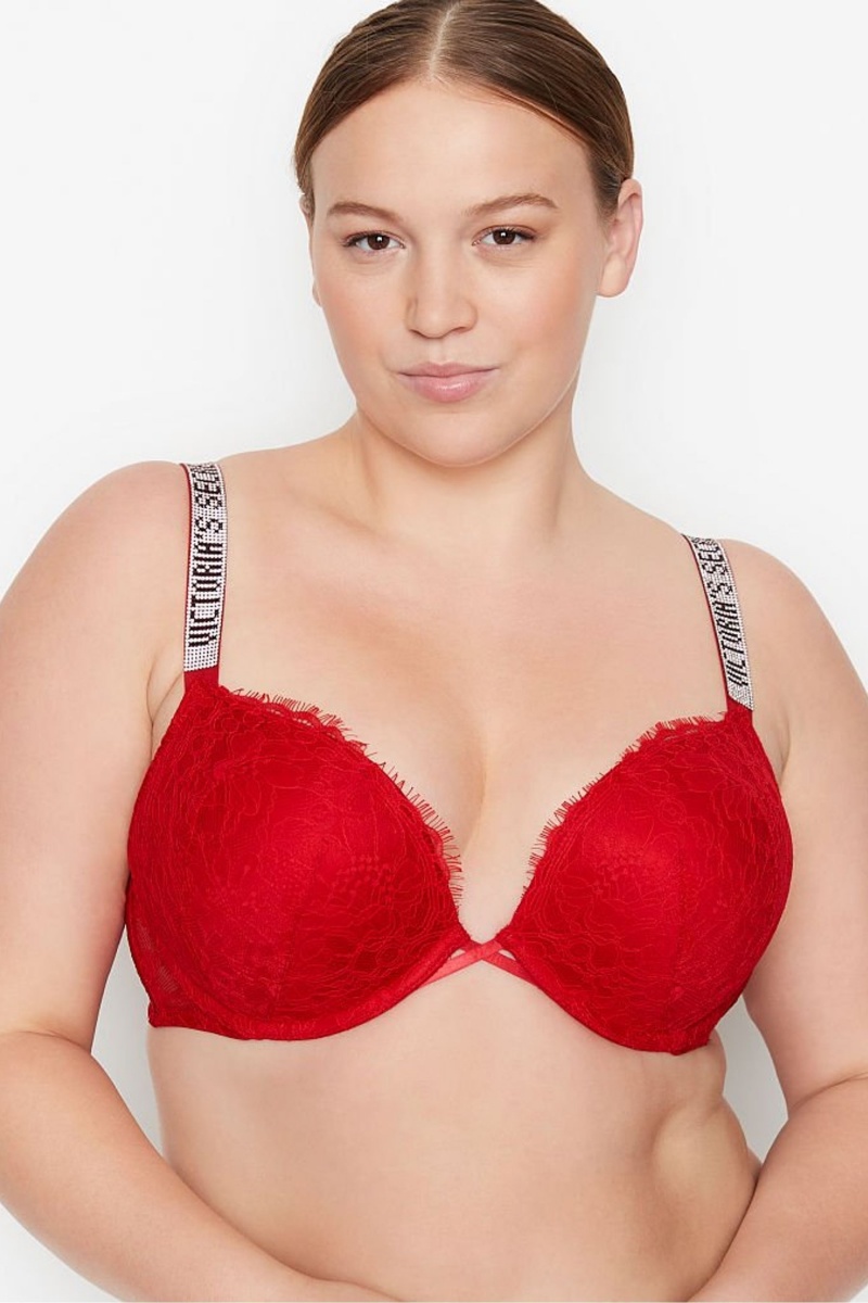 Victoria\'s Secret Very Sexy Shine Riemen Add 2 Cups Bombshell Bra Rood | 03452-DUJE