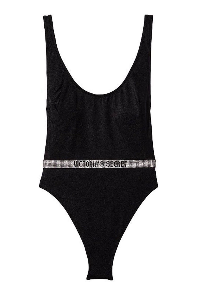 Victoria's Secret Very Sexy Shine Riemen Belted Open Back Swimsuit Zwart | 18562-QPSR