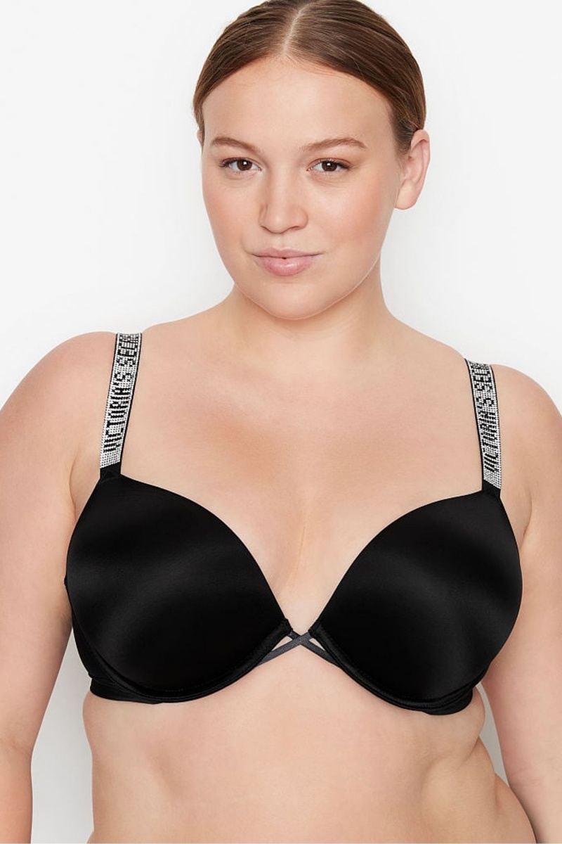 Victoria\'s Secret Very Sexy Shine Riemen Add 2 Cups Bombshell Bra Zwart | 68790-BZGD