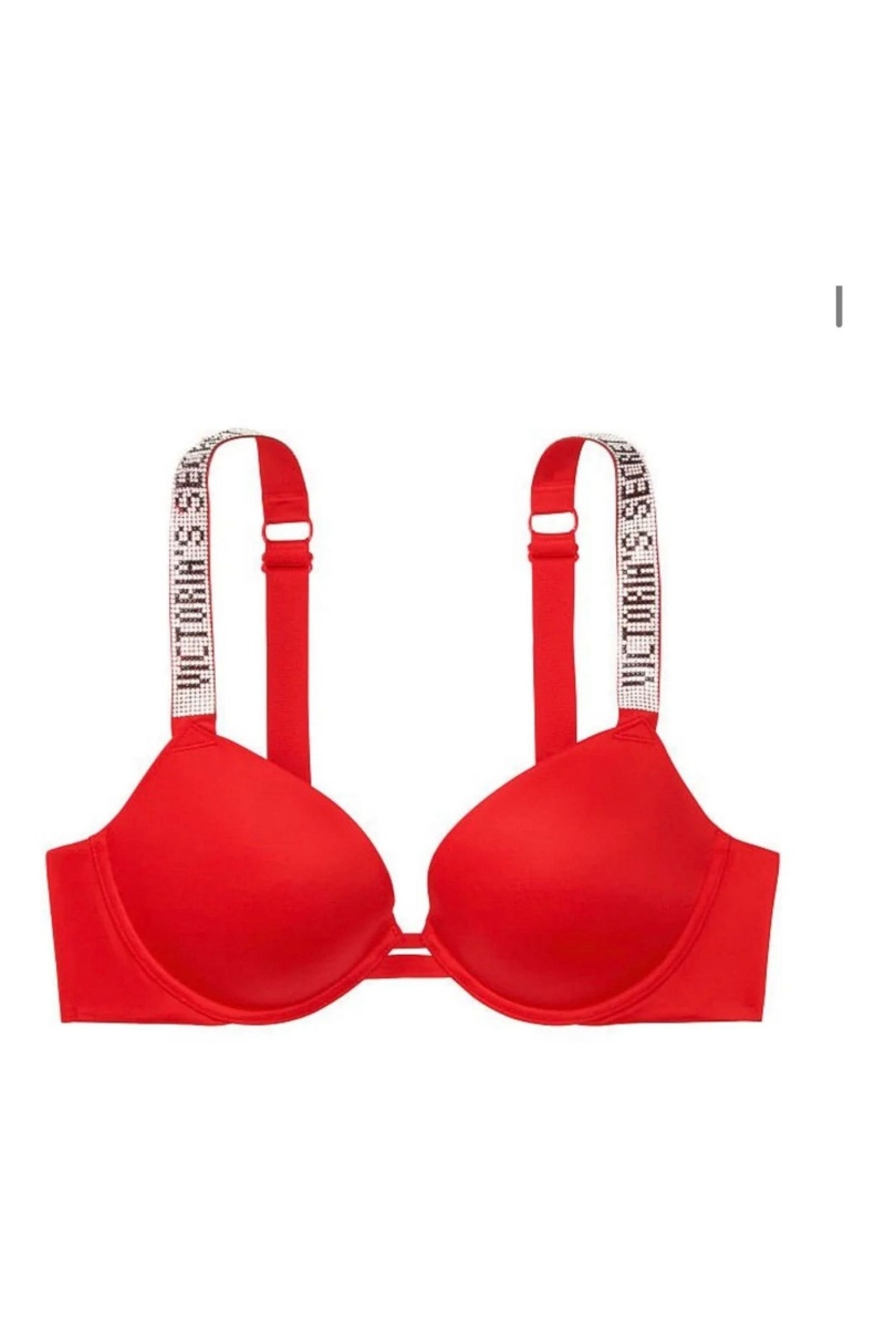 Victoria's Secret Very Sexy Shine Riemen Push Up Bra Zwart | 32108-HNEL