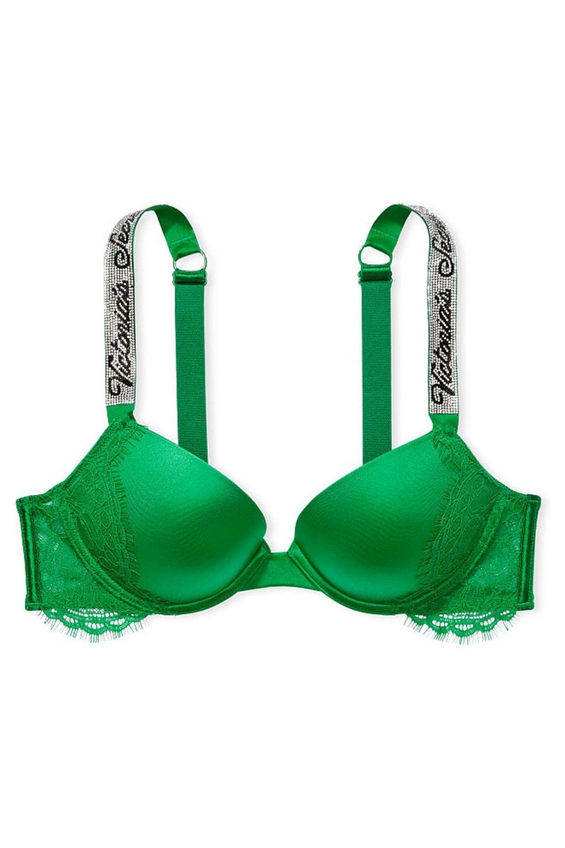 Victoria's Secret Very Sexy Shine Riemen Push Up Bra Groen | 74092-JMPT