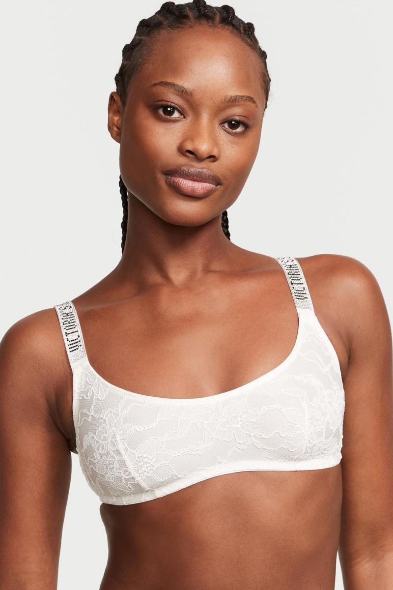 Victoria\'s Secret Very Sexy Shine Riemen Kanten Bralette Zwart | 32590-KFDR