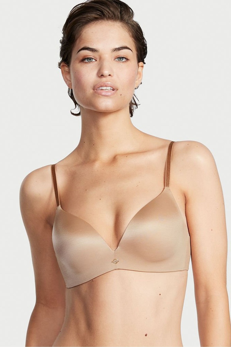 Victoria\'s Secret Very Sexy Smooth Non Wired Push Up Bra Sweet Praline Nude | 18057-HCZQ