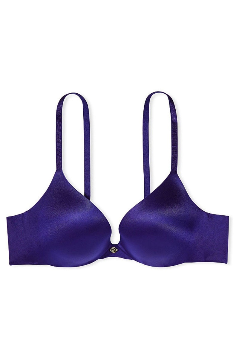 Victoria's Secret Very Sexy Smooth Non Wired Plunge Push Up Bra Blauw | 45983-SLWH