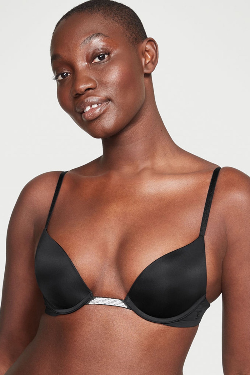 Victoria\'s Secret Very Sexy Smooth Plunge Shine Multiway Bra Zwart | 50817-FYOZ