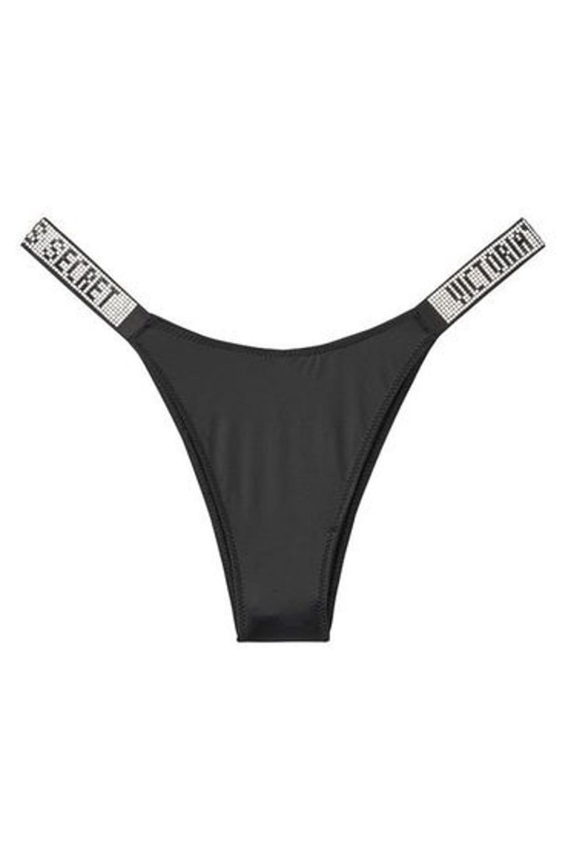 Victoria's Secret Very Sexy Smooth Shine Riemen Knickers Zwart | 71095-NRMI