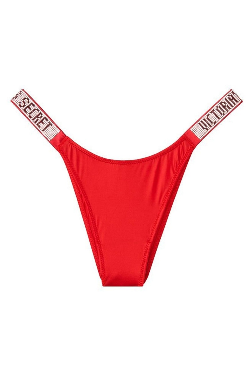 Victoria's Secret Very Sexy Smooth Shine Riemen Knickers Rood | 36597-TRFK